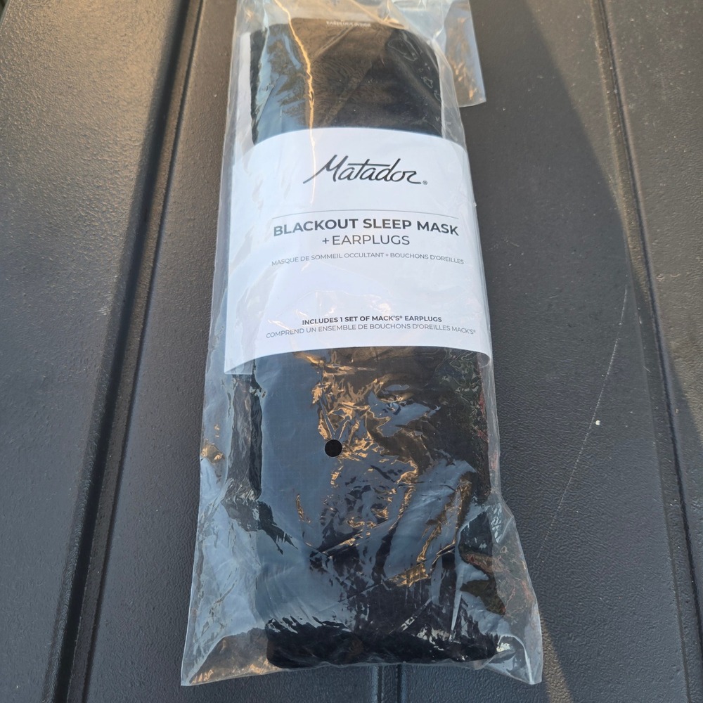 Matador Blackout Sleep Mask + Earplugs Travel Set Black